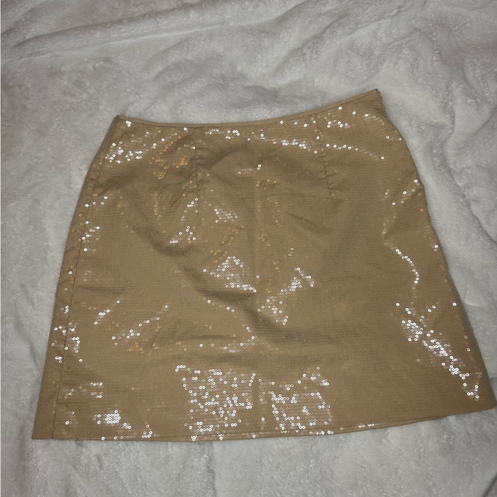 a new day Sparkling Beige Mini Skirt